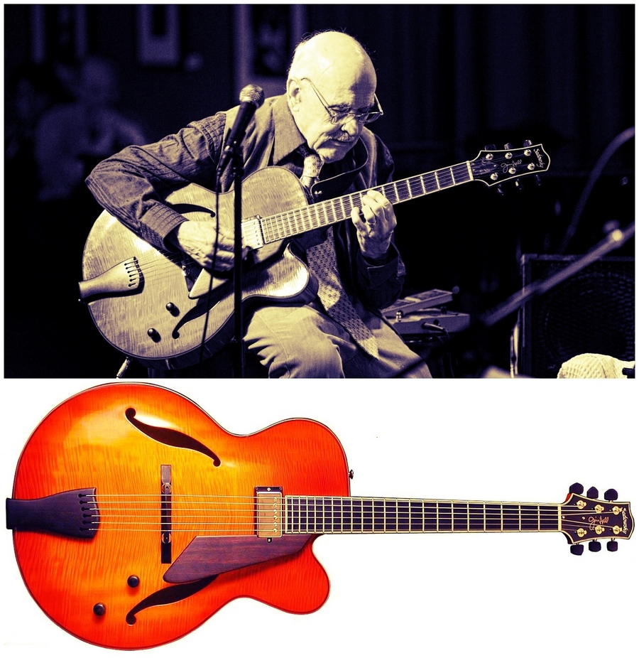 Jim Hall et sa guitare Sadowsky J.H. signature (Photo Sadowsky.com)