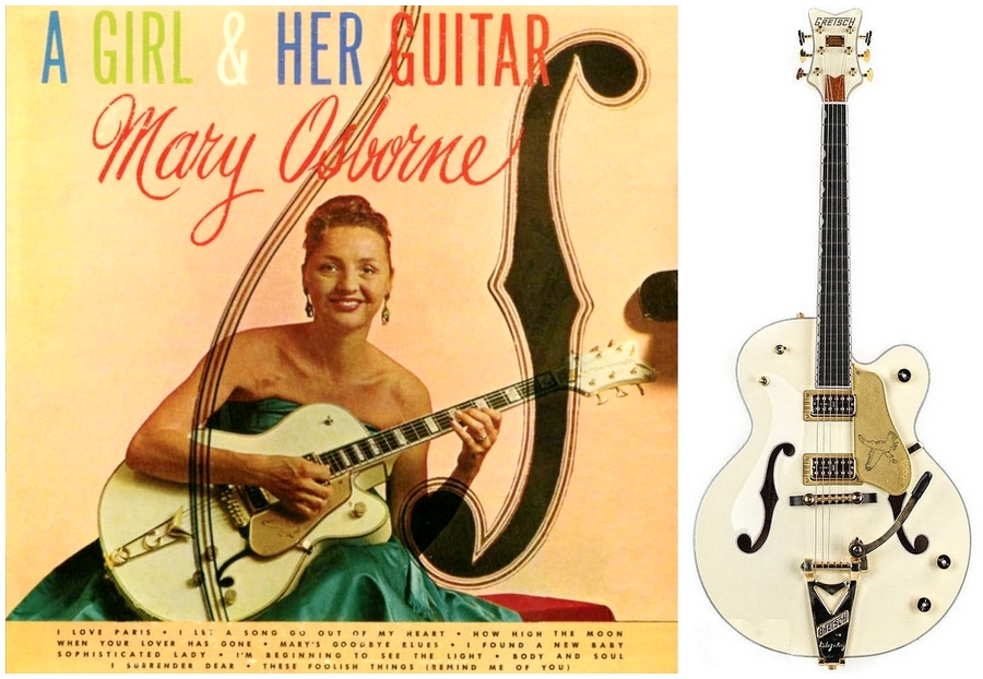 Mary Osborne et sa Gretch White Falcon (A Girl and Her Guitar, Warwick, 1960)